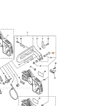 ECHO part 90020905030 — IPL diagram snippet (6x zoom, amber highlight)