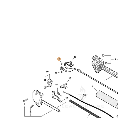 ECHO part 90021002010 — IPL diagram snippet (6x zoom, amber highlight)