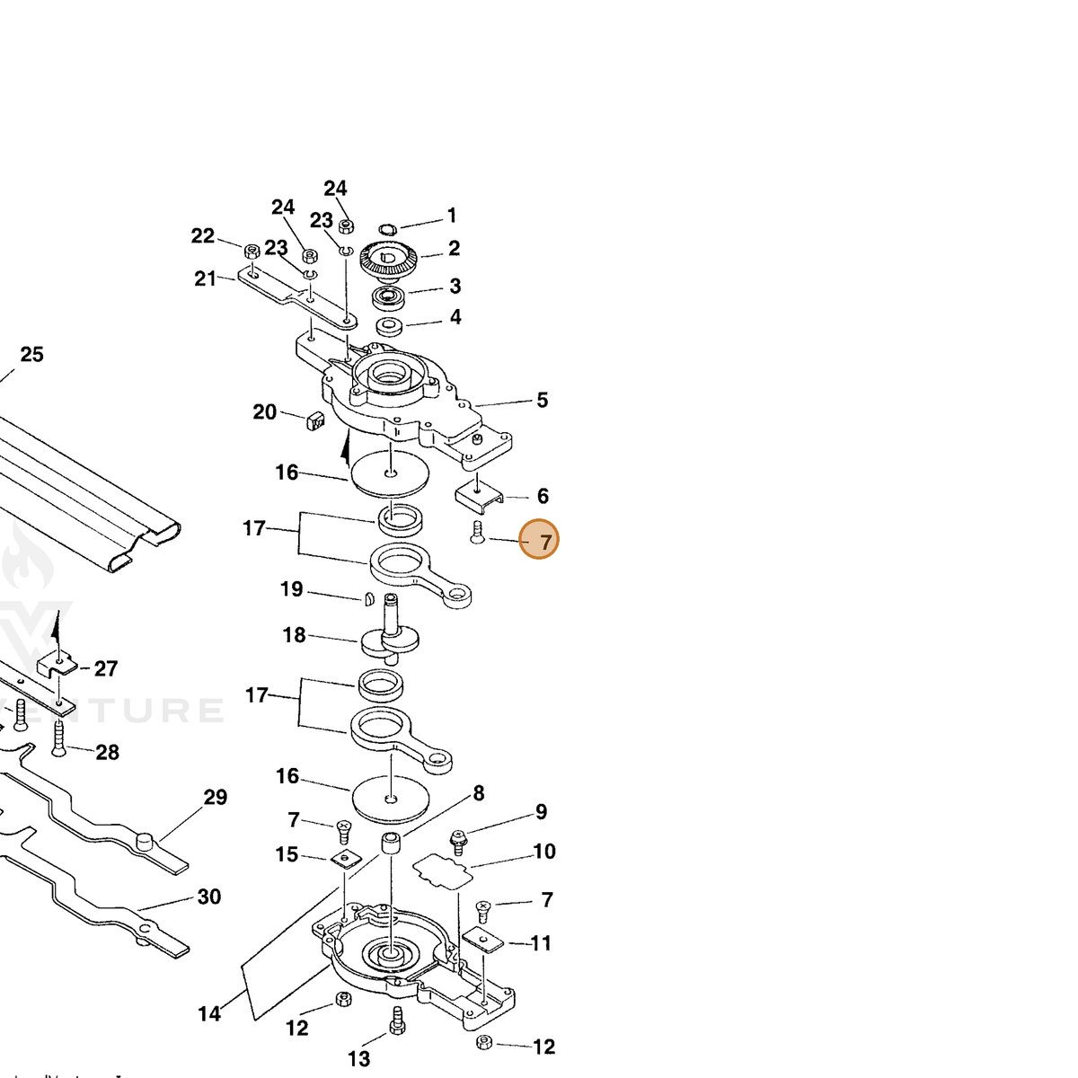 ECHO part 90021204008 — IPL diagram snippet (6x zoom, amber highlight)