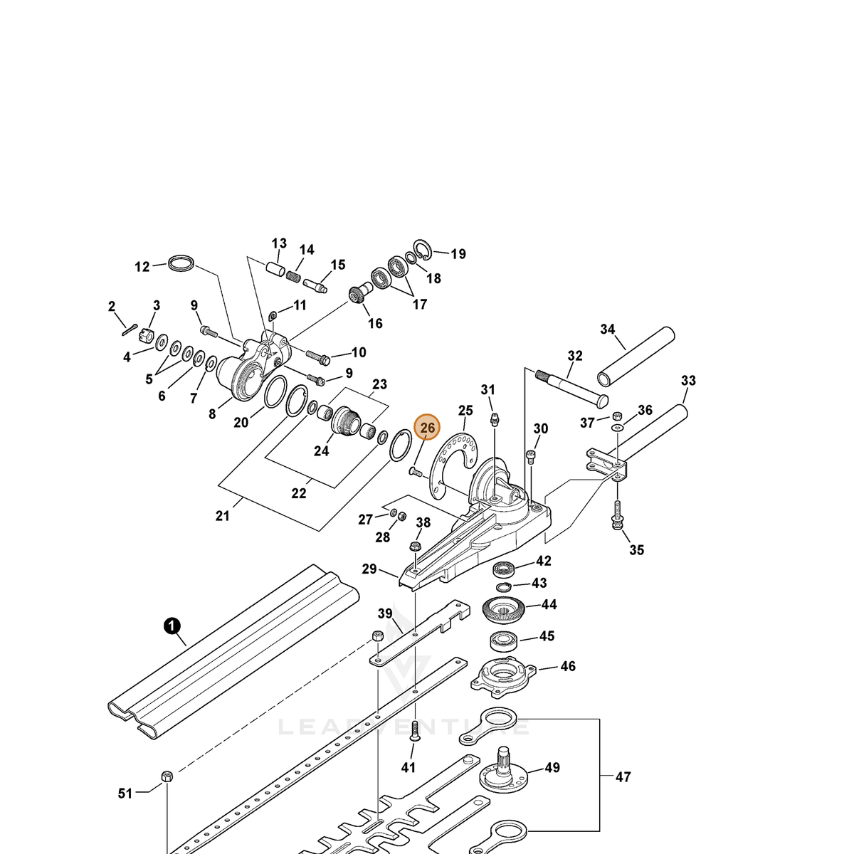 ECHO part 90021204012 — IPL diagram snippet (6x zoom, amber highlight)