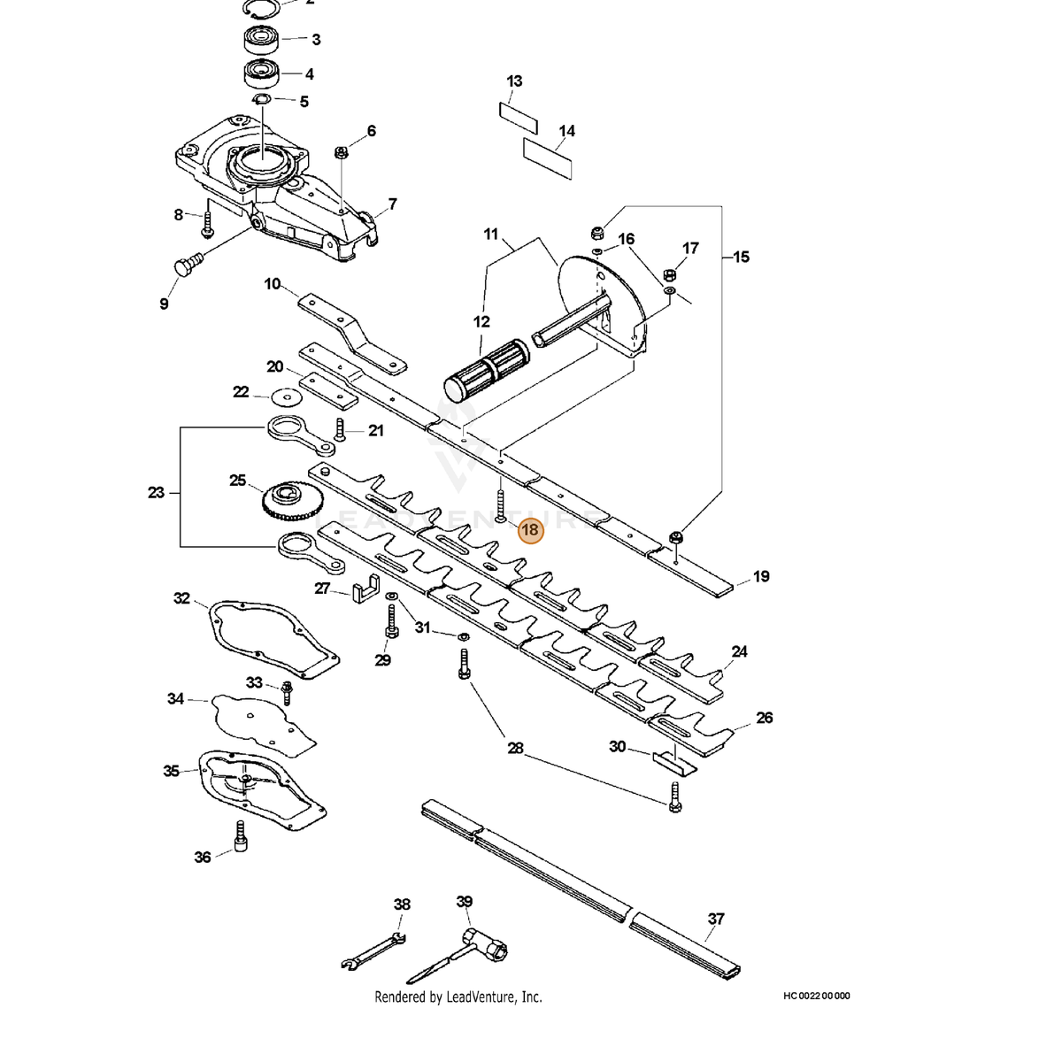 ECHO part 90021206030 — IPL diagram snippet (6x zoom, amber highlight)