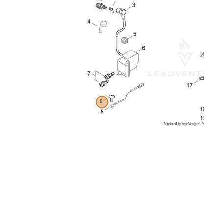 ECHO part 90021604006 — IPL diagram snippet (6x zoom, amber highlight)