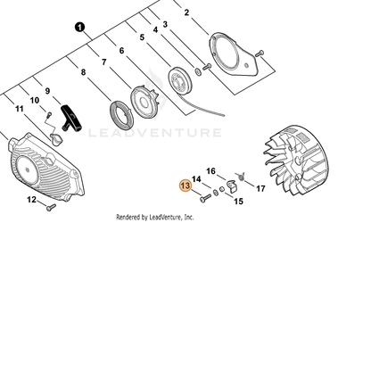 ECHO part 90021605012 — IPL diagram snippet (6x zoom, amber highlight)