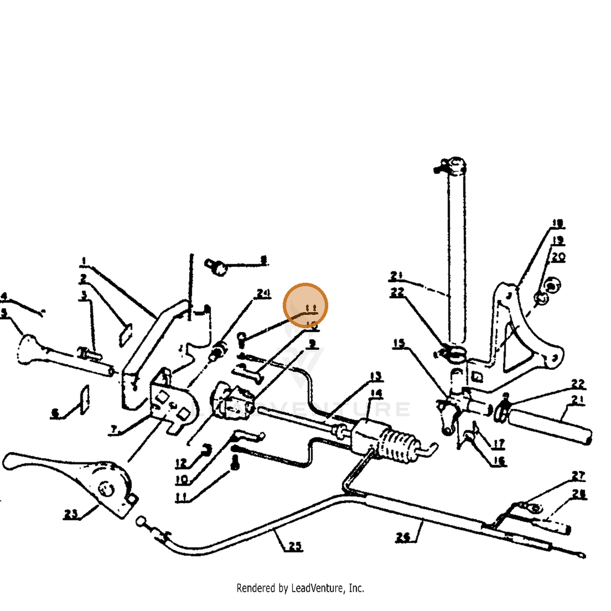 ECHO part 90022003006 — IPL diagram snippet (6x zoom, amber highlight)