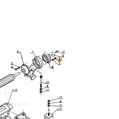 ECHO part 90022003008 — IPL diagram snippet (6x zoom, amber highlight)