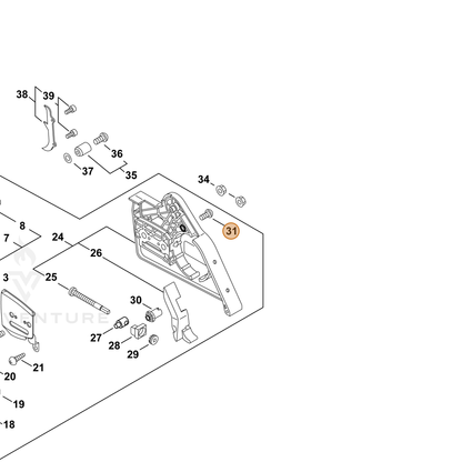 ECHO part 90022003018 — IPL diagram snippet (6x zoom, amber highlight)