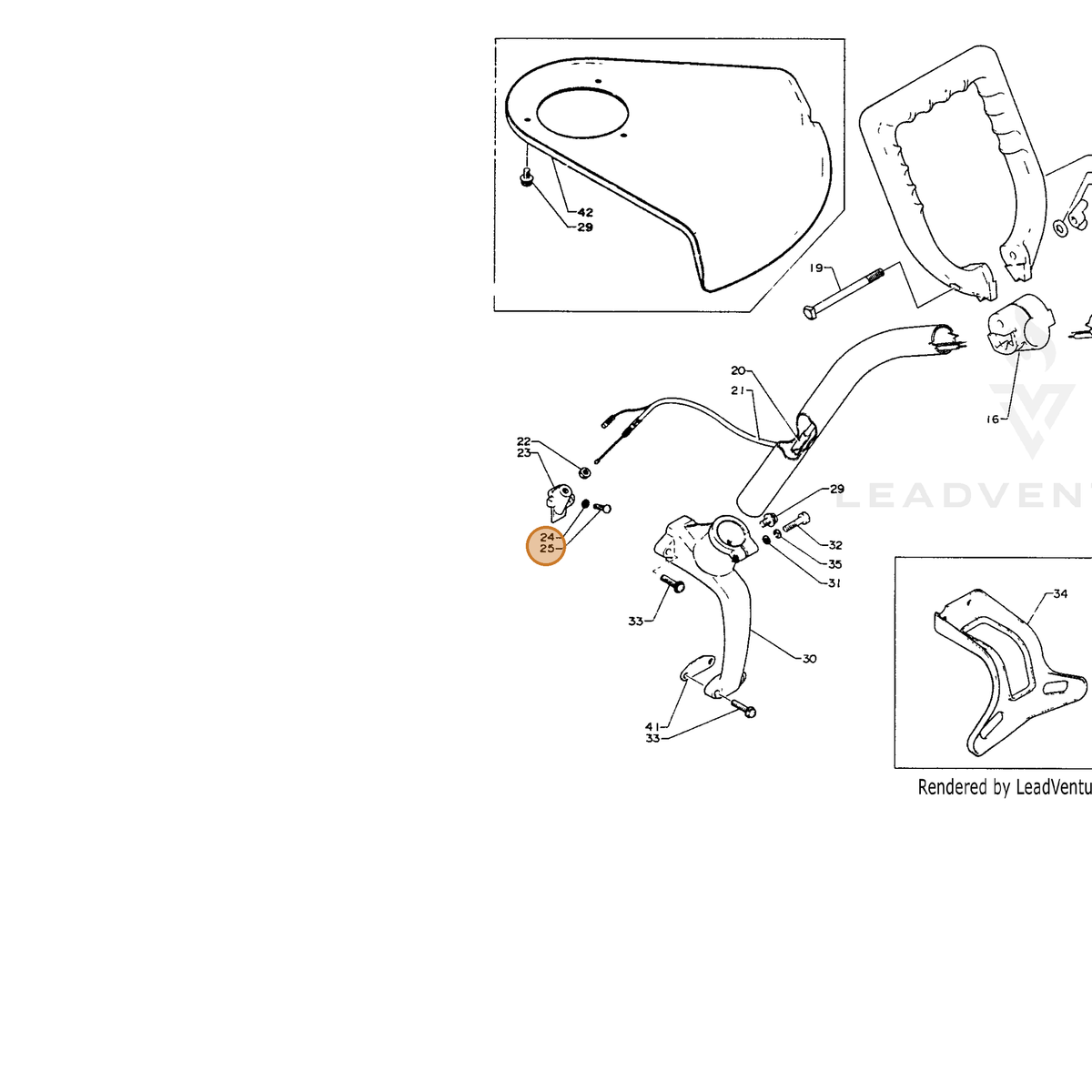 ECHO part 90022004012 — IPL diagram snippet (6x zoom, amber highlight)