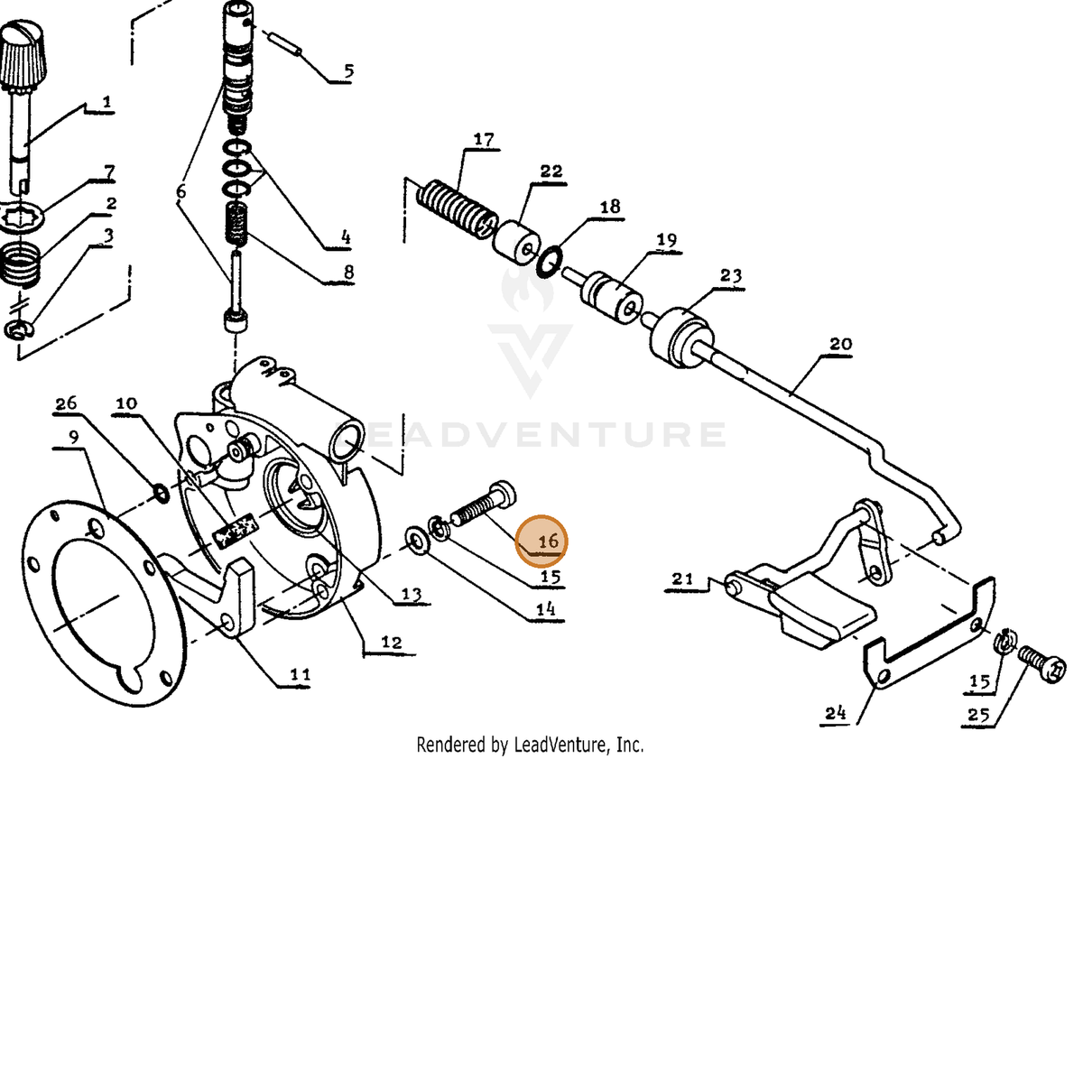 ECHO part 90022004018 — IPL diagram snippet (6x zoom, amber highlight)