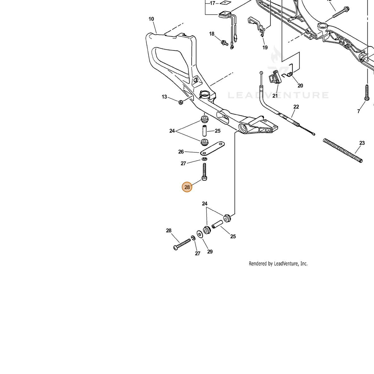 ECHO part 90022005040 — IPL diagram snippet (6x zoom, amber highlight)