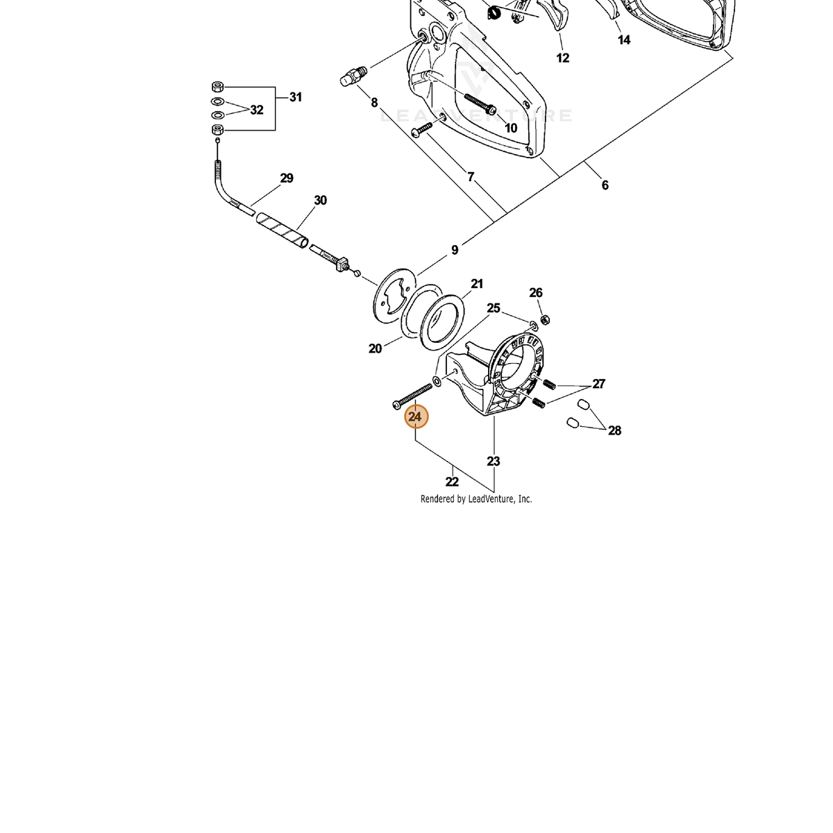 ECHO part 90022005047 — IPL diagram snippet (6x zoom, amber highlight)