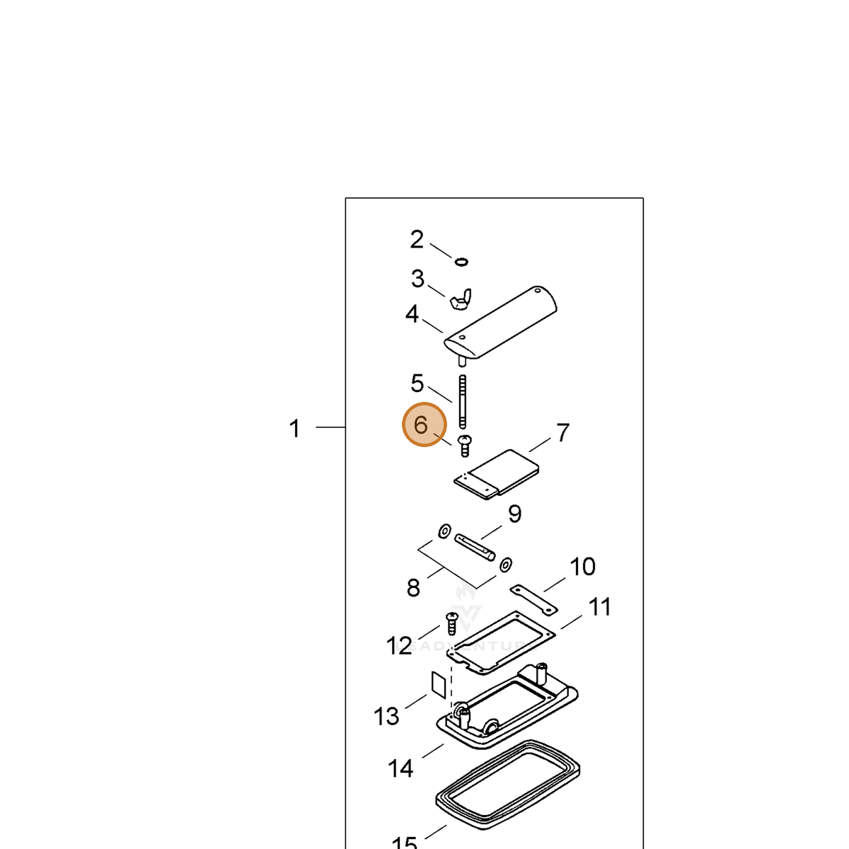 ECHO part 90022604010 — IPL diagram snippet (6x zoom, amber highlight)