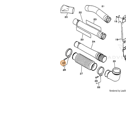 ECHO part 90023505025 — IPL diagram snippet (6x zoom, amber highlight)