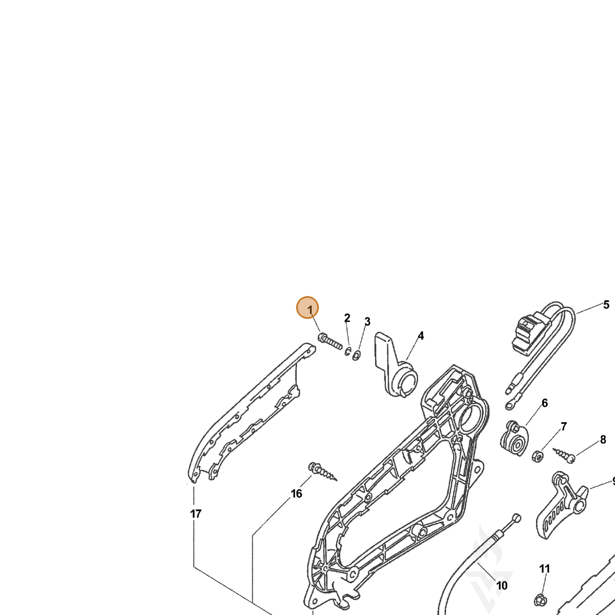 ECHO part 90023506020 — IPL diagram snippet (6x zoom, amber highlight)