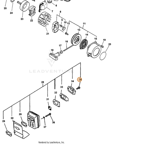 ECHO part 90023804010 — IPL diagram snippet (6x zoom, amber highlight)