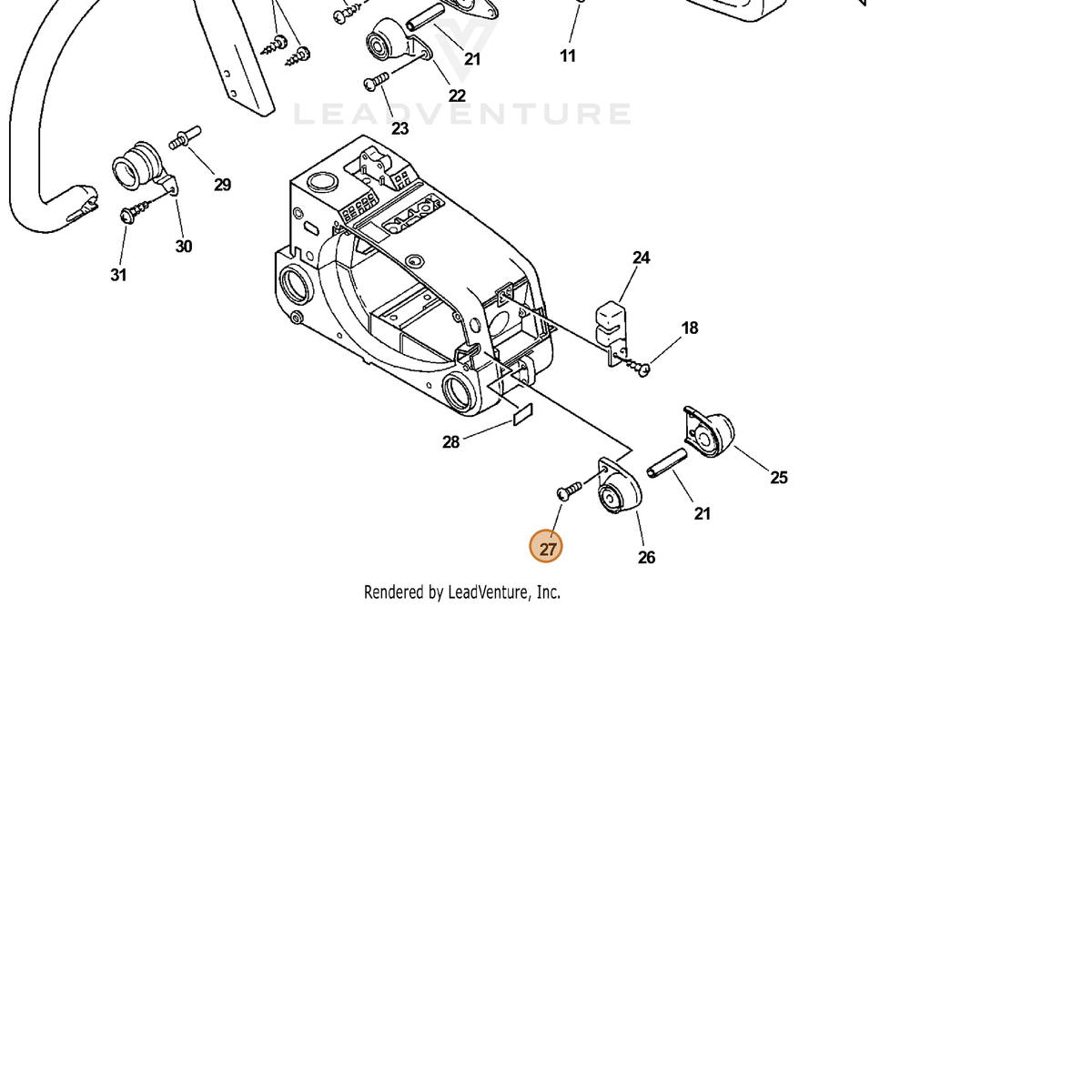 ECHO part 90023804014 — IPL diagram snippet (6x zoom, amber highlight)