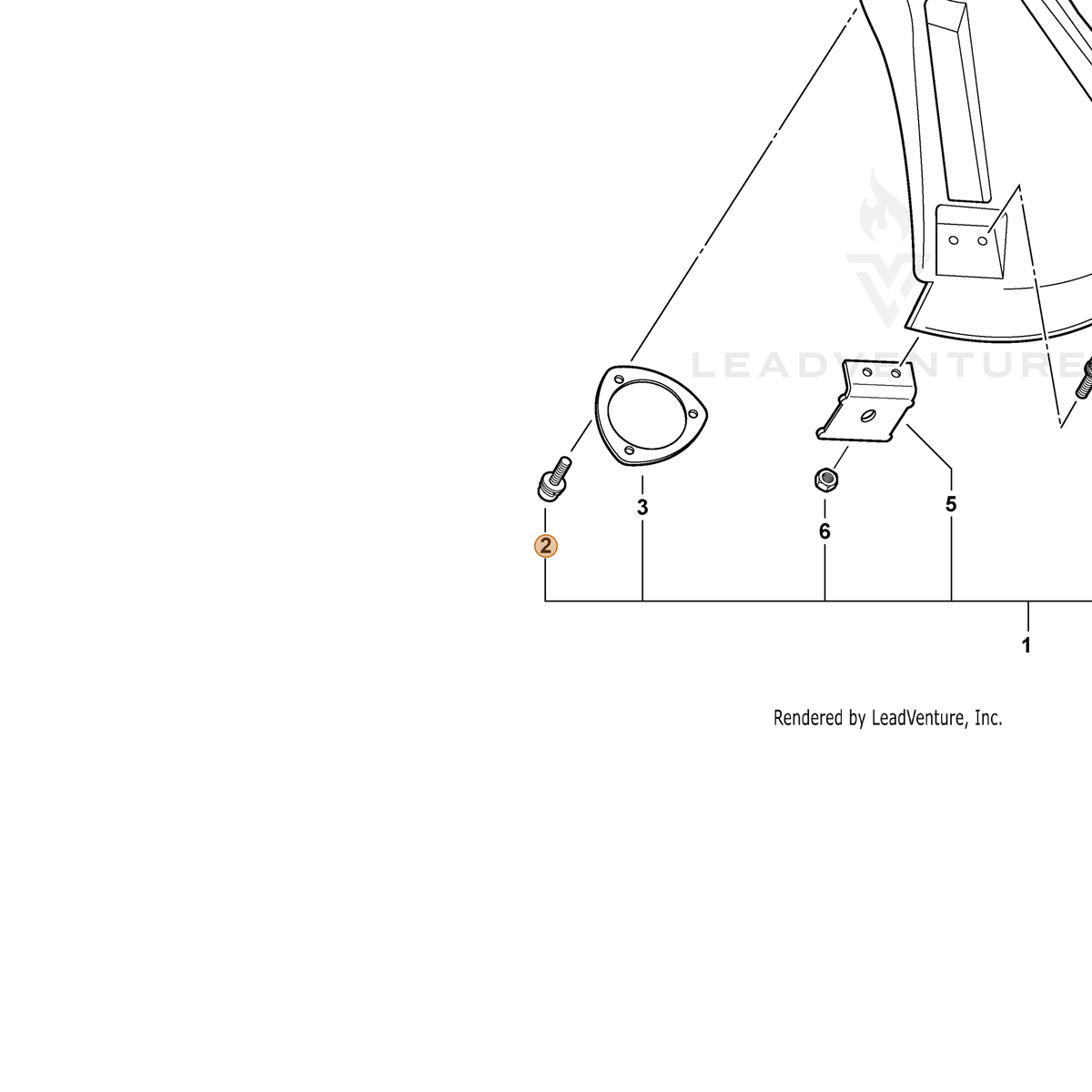 ECHO part 90023805016 — IPL diagram snippet (6x zoom, amber highlight)