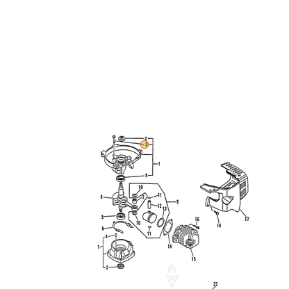 ECHO part 90023805028 — IPL diagram snippet (6x zoom, amber highlight)