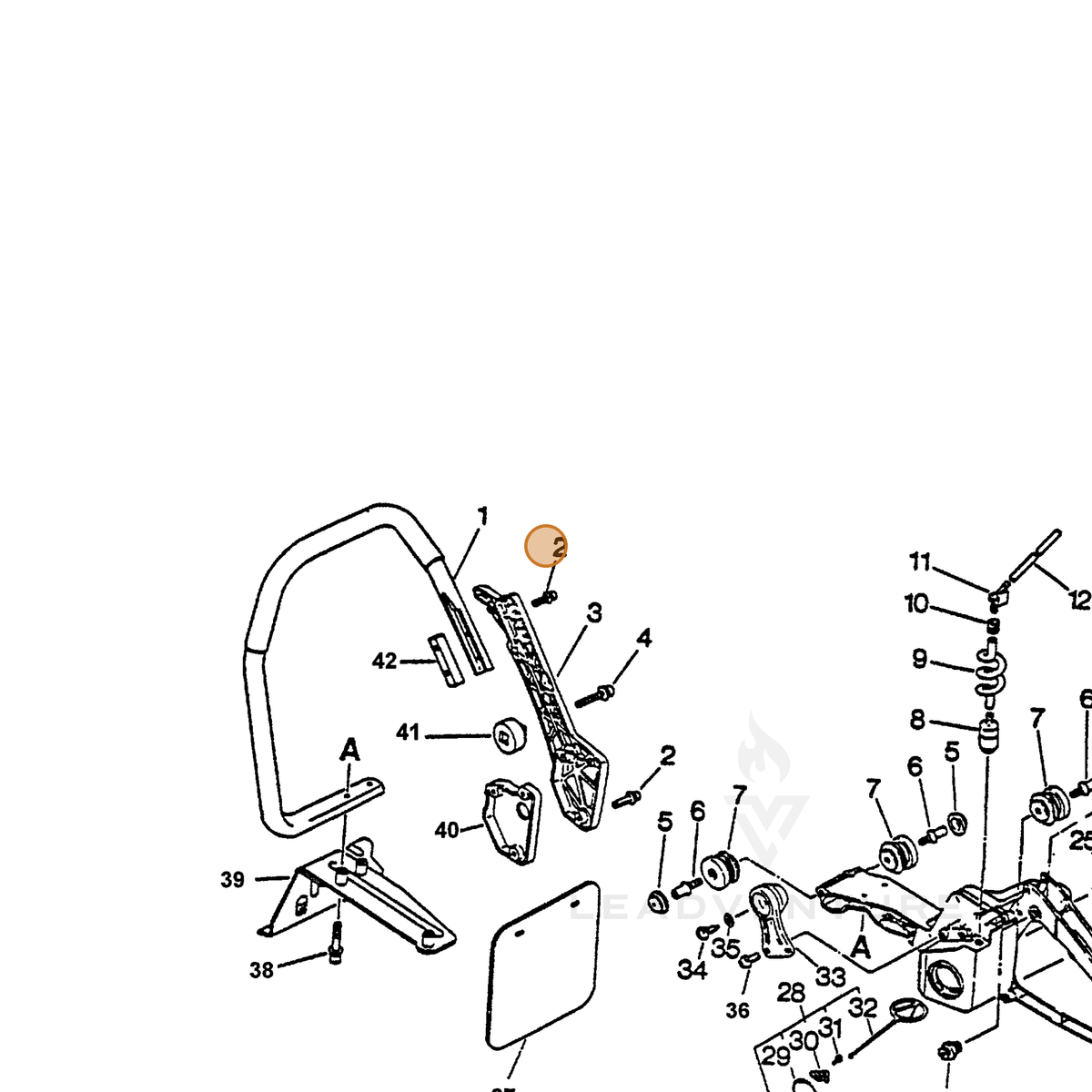 ECHO part 90023805035 — IPL diagram snippet (6x zoom, amber highlight)