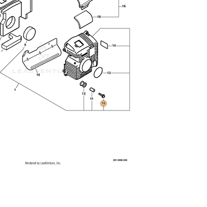 ECHO part 90023905025 — IPL diagram snippet (6x zoom, amber highlight)