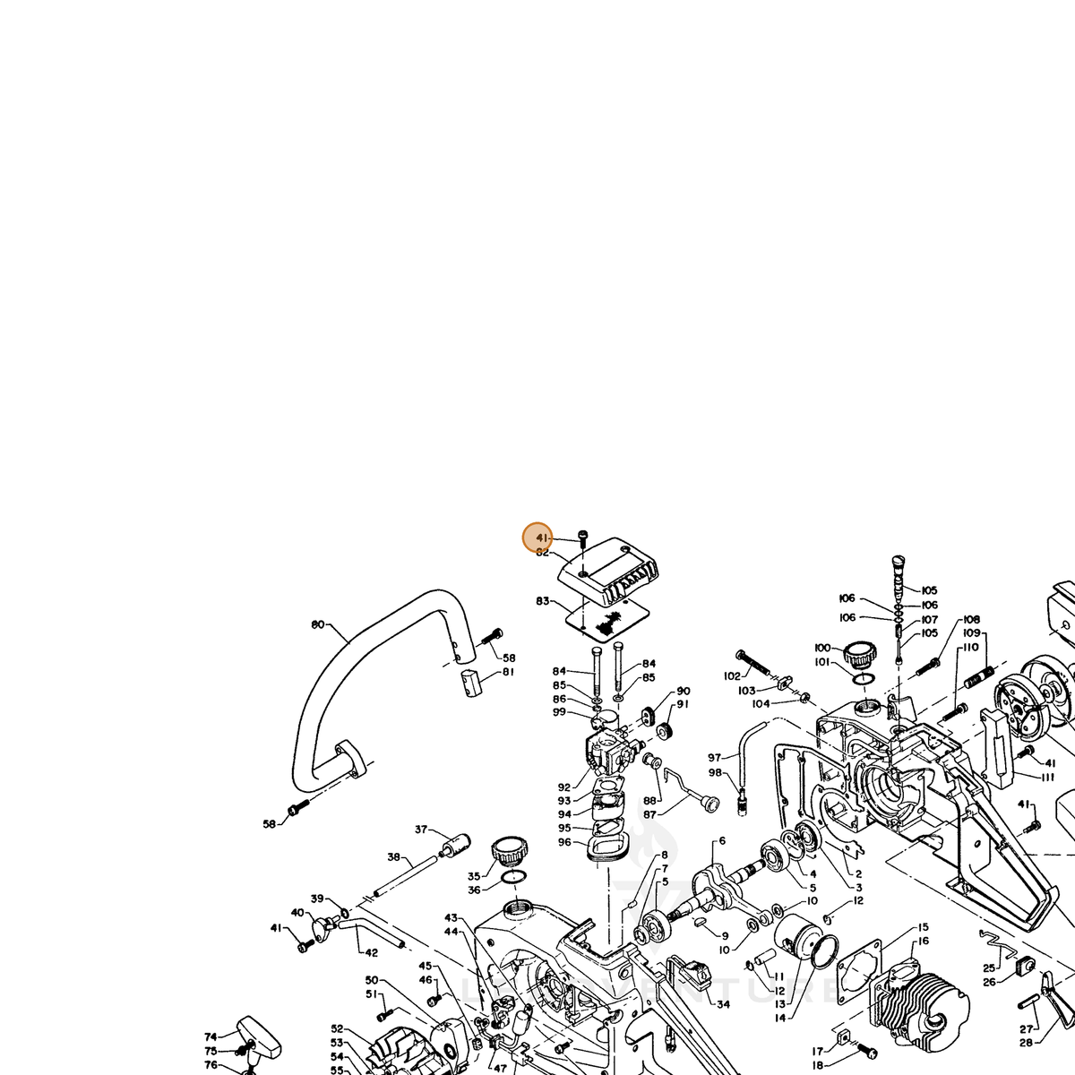 ECHO part 90024004014 — IPL diagram snippet (6x zoom, amber highlight)