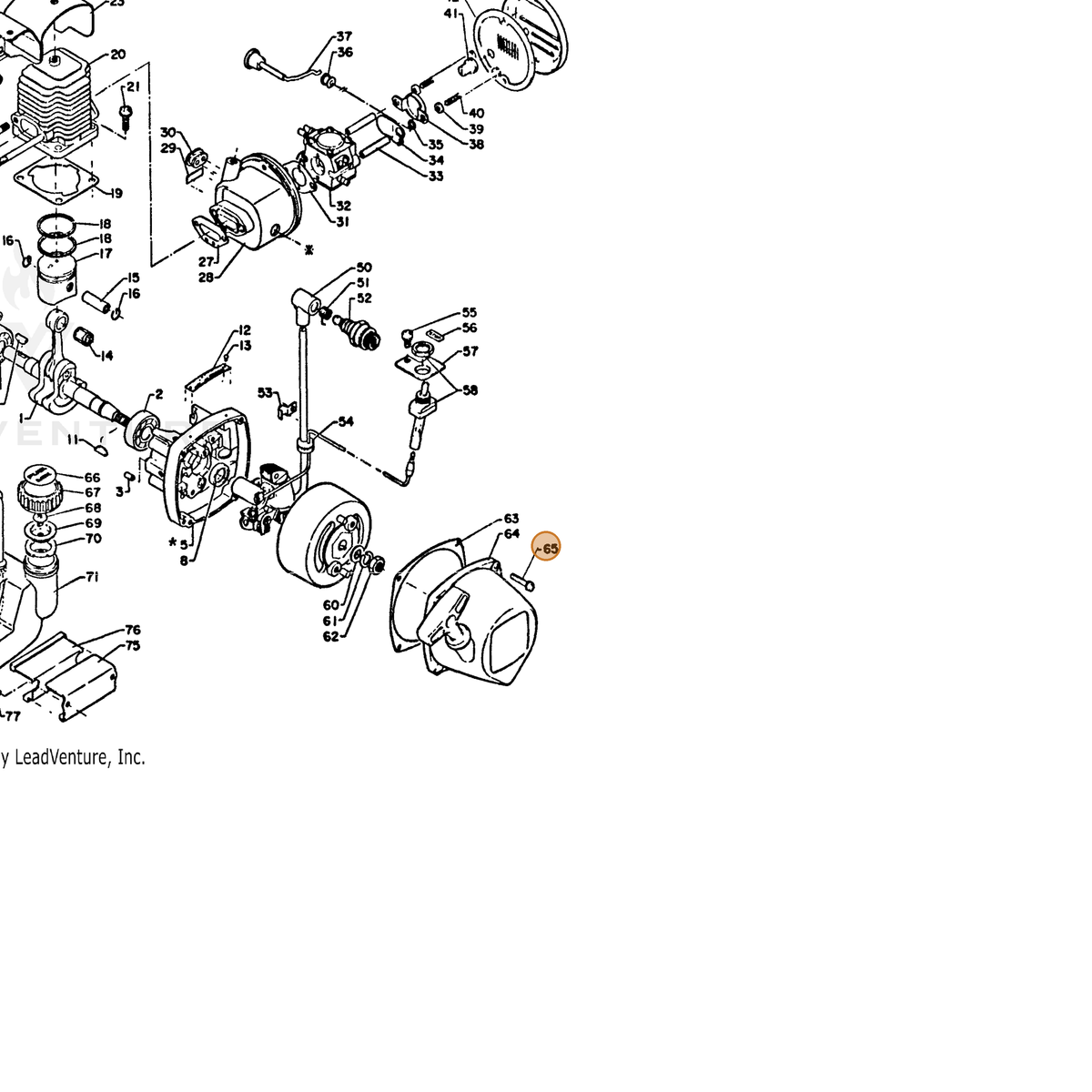 ECHO part 90024004020 — IPL diagram snippet (6x zoom, amber highlight)