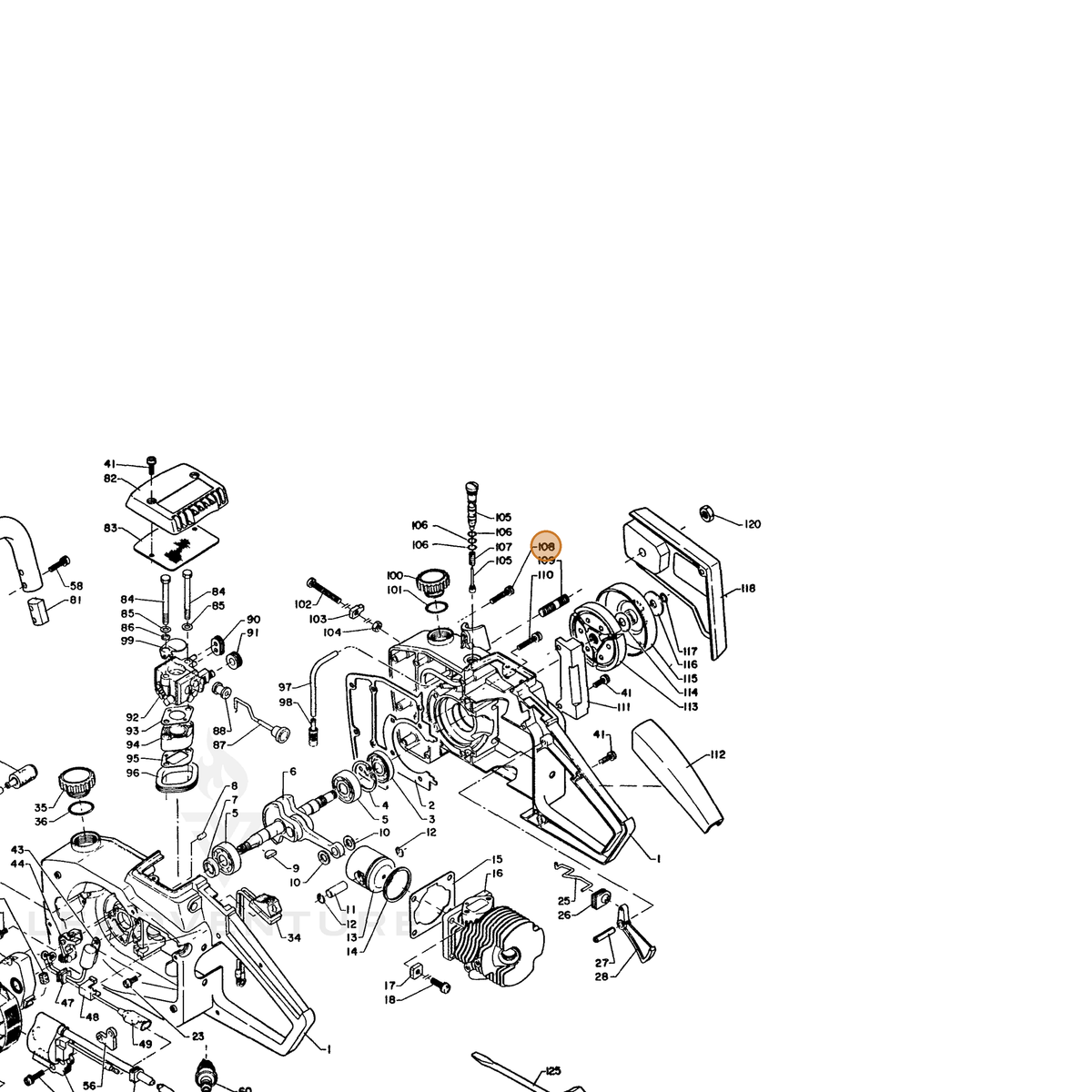 ECHO part 90024004025 — IPL diagram snippet (6x zoom, amber highlight)