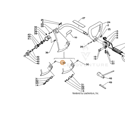 ECHO part 90024005014 — IPL diagram snippet (6x zoom, amber highlight)