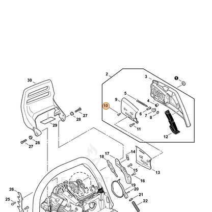 ECHO part 90024103006 — IPL diagram snippet (6x zoom, amber highlight)