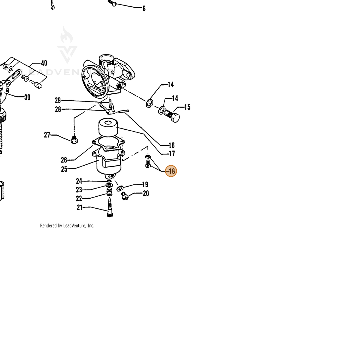 ECHO part 90024104014 — IPL diagram snippet (6x zoom, amber highlight)