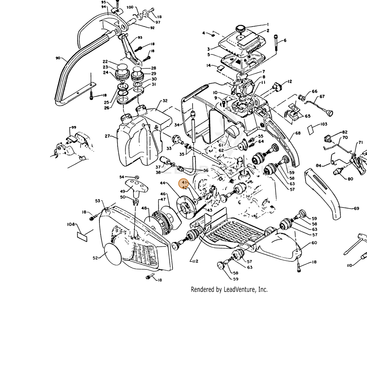 ECHO part 90024105010 — IPL diagram snippet (6x zoom, amber highlight)