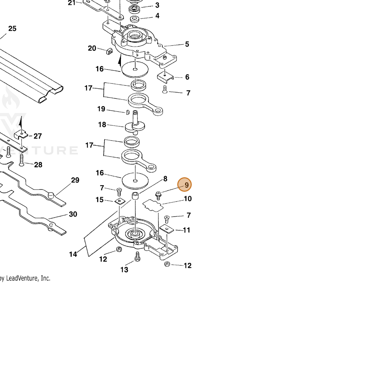 ECHO part 90024203006 — IPL diagram snippet (6x zoom, amber highlight)
