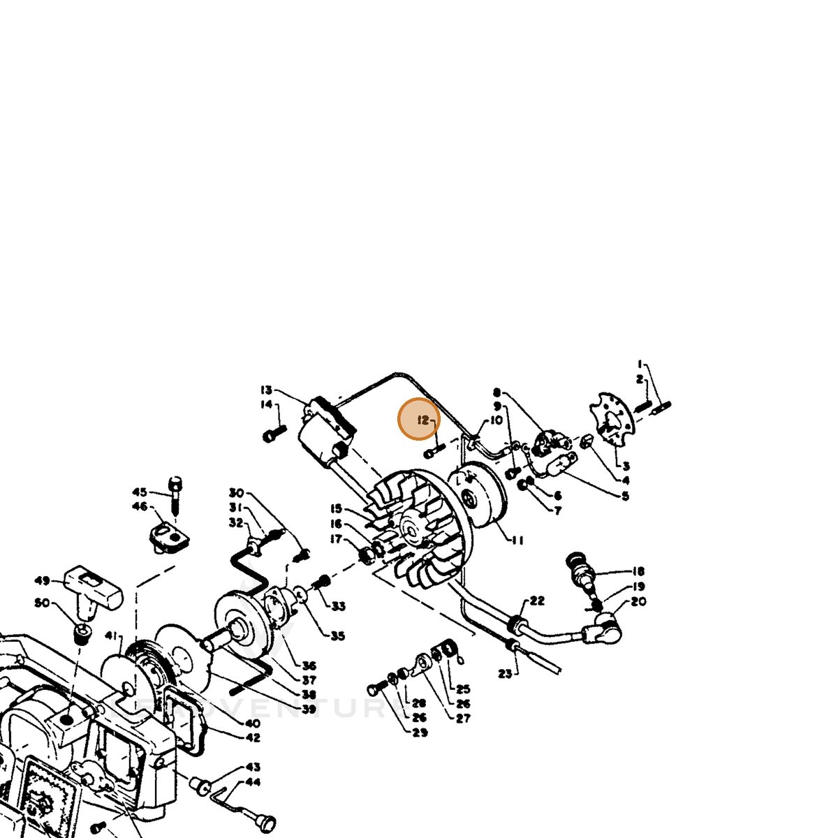ECHO part 90024203018 — IPL diagram snippet (6x zoom, amber highlight)