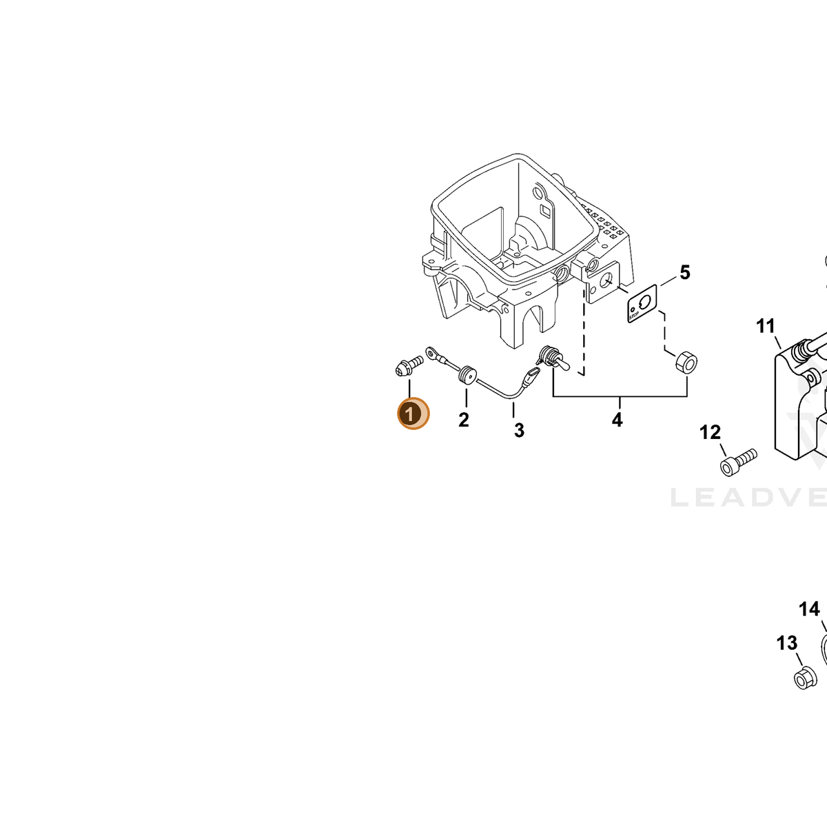 ECHO part 90024204008 — IPL diagram snippet (6x zoom, amber highlight)