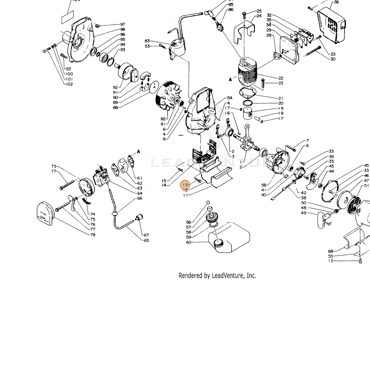 ECHO part 90024204014 — IPL diagram snippet (6x zoom, amber highlight)