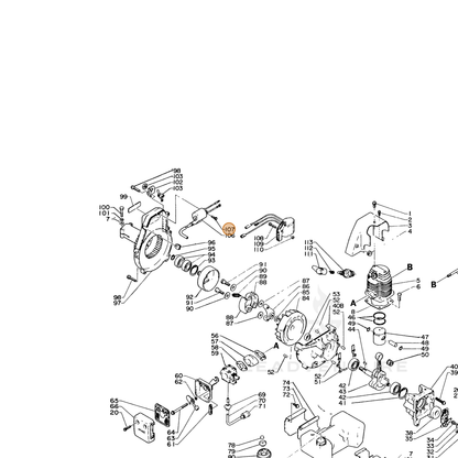 ECHO part 90024204015 — IPL diagram snippet (6x zoom, amber highlight)
