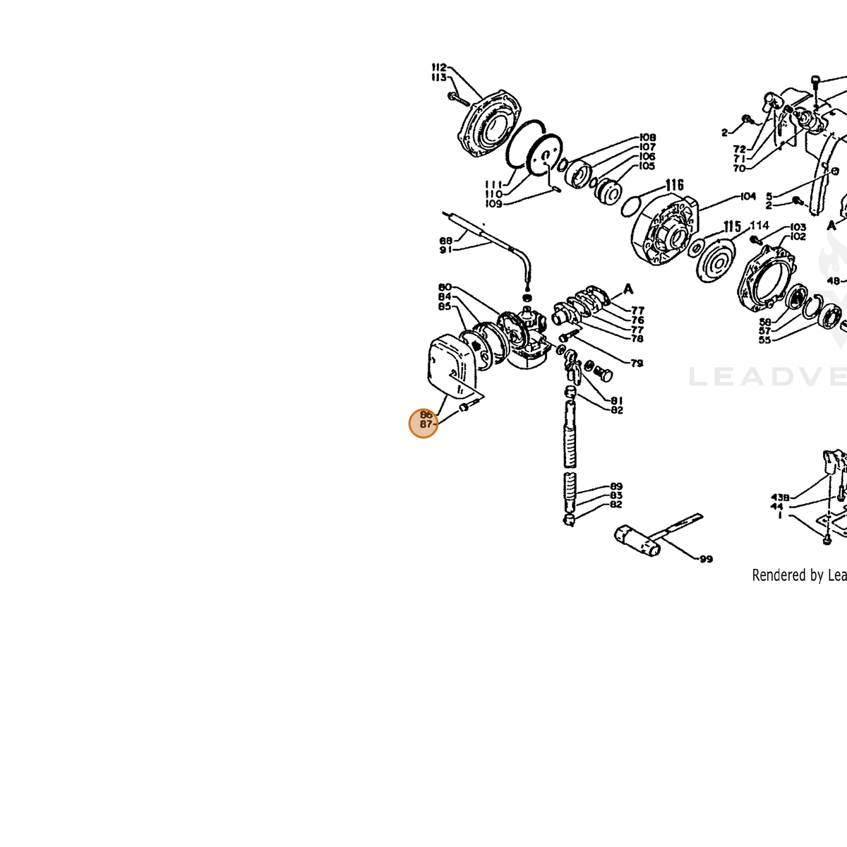 ECHO part 90024204028 — IPL diagram snippet (6x zoom, amber highlight)