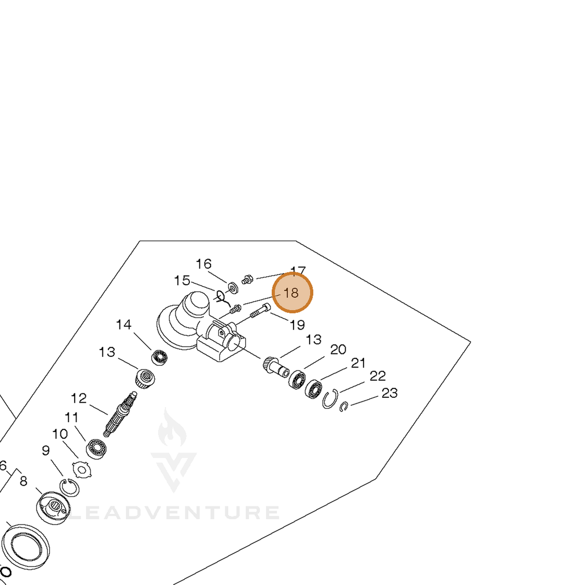ECHO part 90024205010 — IPL diagram snippet (6x zoom, amber highlight)