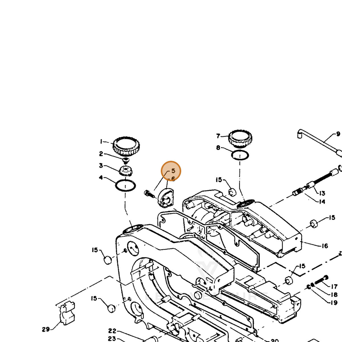ECHO part 90024205015 — IPL diagram snippet (6x zoom, amber highlight)