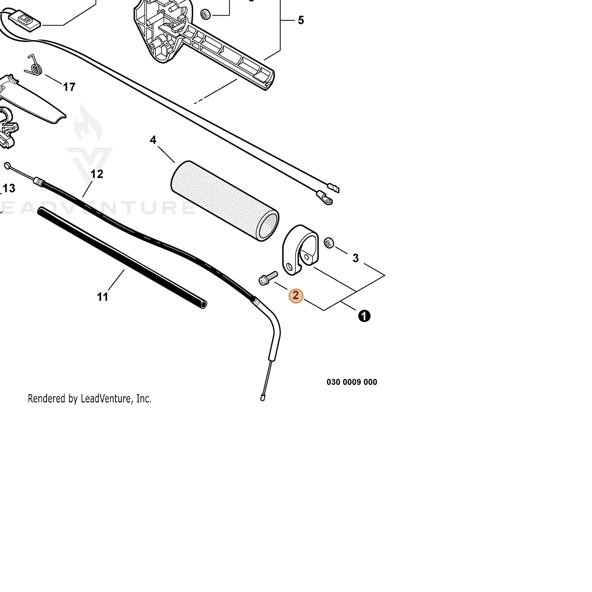 ECHO part 90024205028 — IPL diagram snippet (6x zoom, amber highlight)
