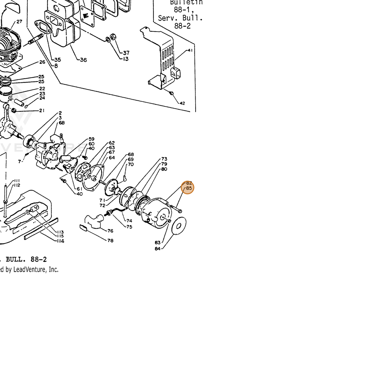 ECHO part 90024205042 — IPL diagram snippet (6x zoom, amber highlight)