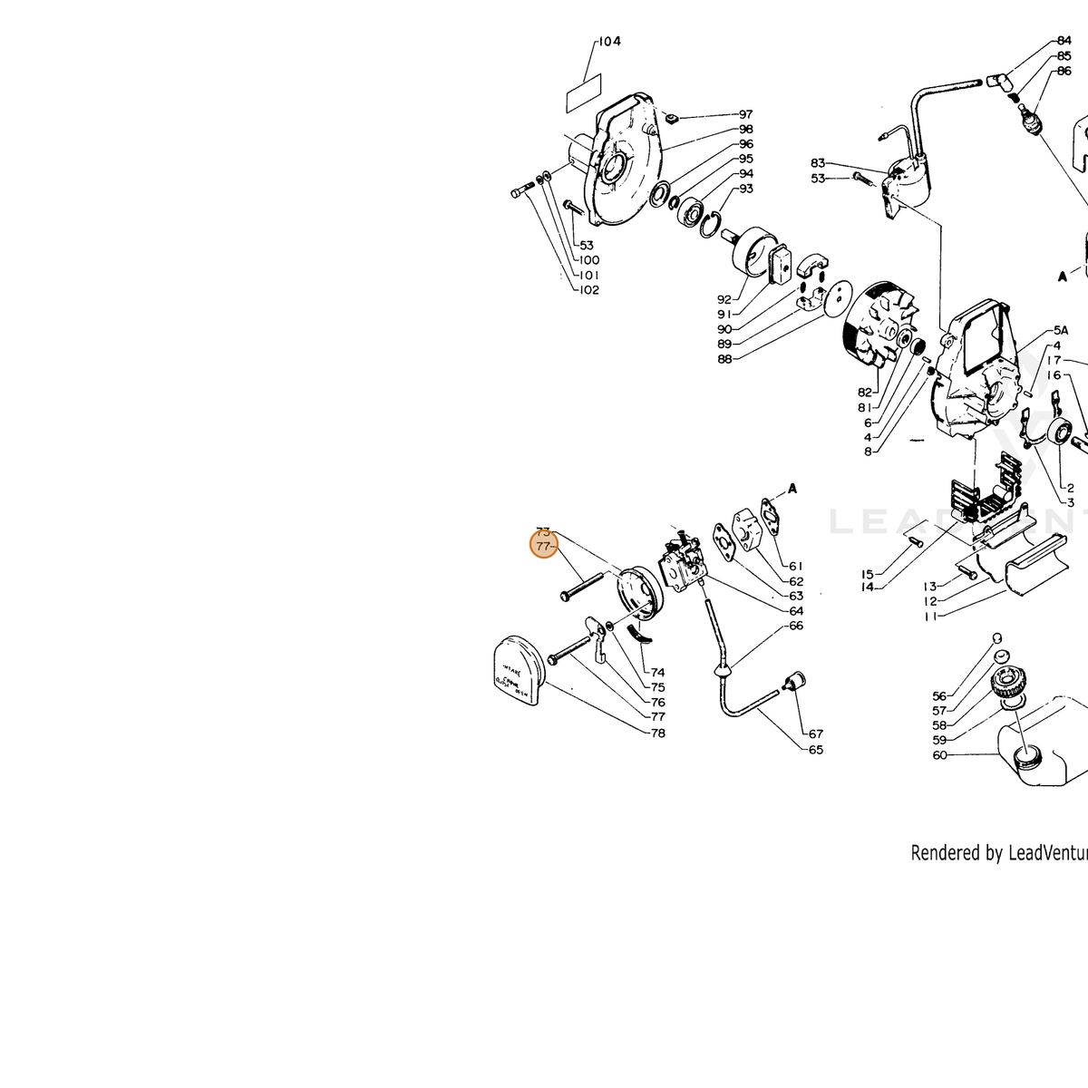 ECHO part 90024205057 — IPL diagram snippet (6x zoom, amber highlight)