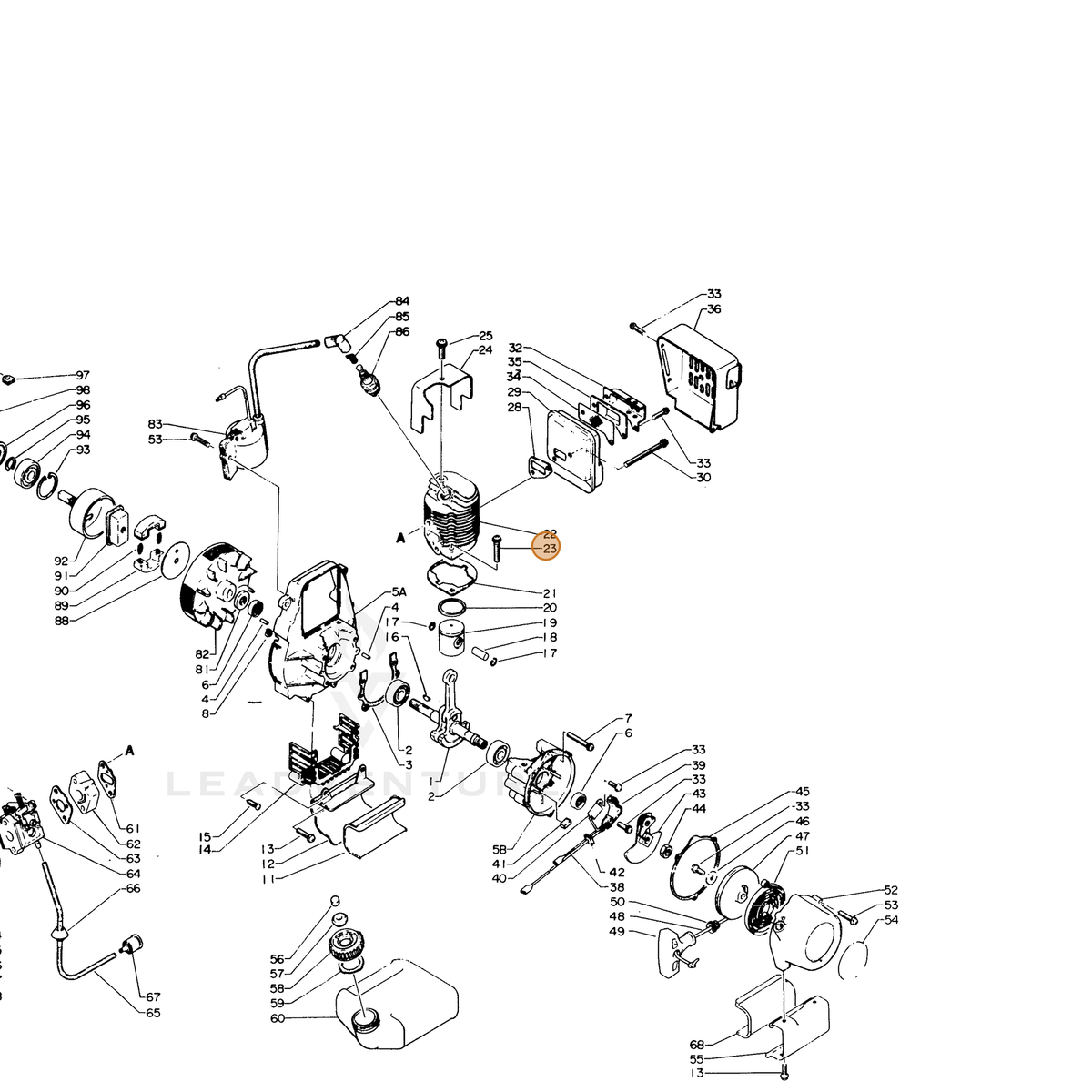 ECHO part 90024206022 — IPL diagram snippet (6x zoom, amber highlight)