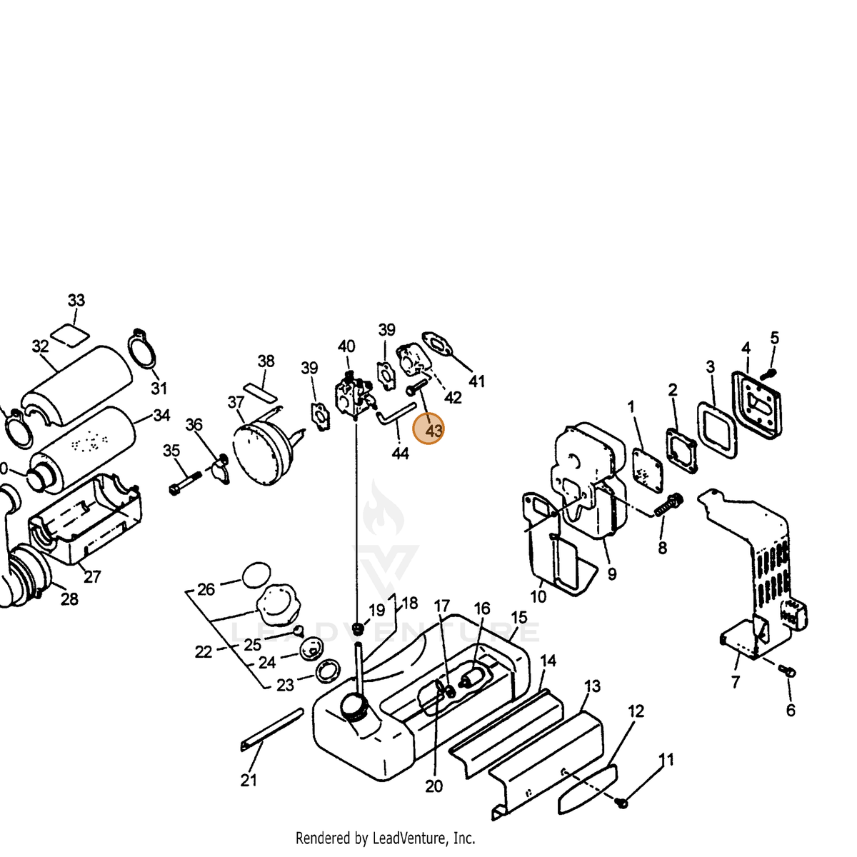 ECHO part 90024206025 — IPL diagram snippet (6x zoom, amber highlight)