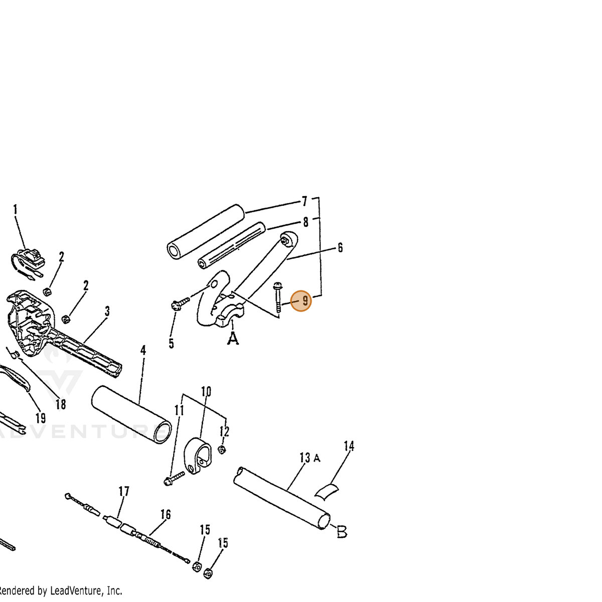 ECHO part 90024206035 — IPL diagram snippet (6x zoom, amber highlight)
