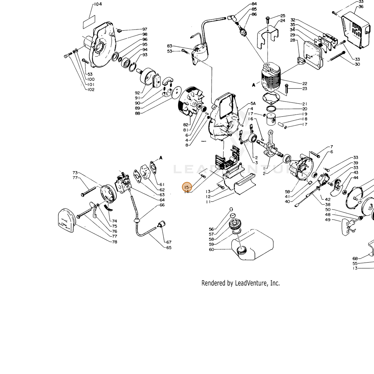 ECHO part 90024504014 — IPL diagram snippet (6x zoom, amber highlight)