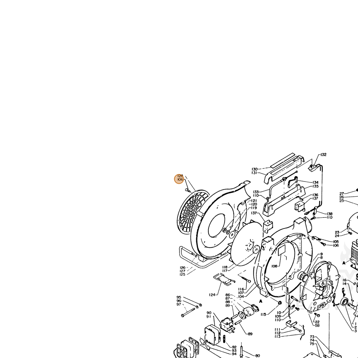 ECHO part 90024505014 — IPL diagram snippet (6x zoom, amber highlight)