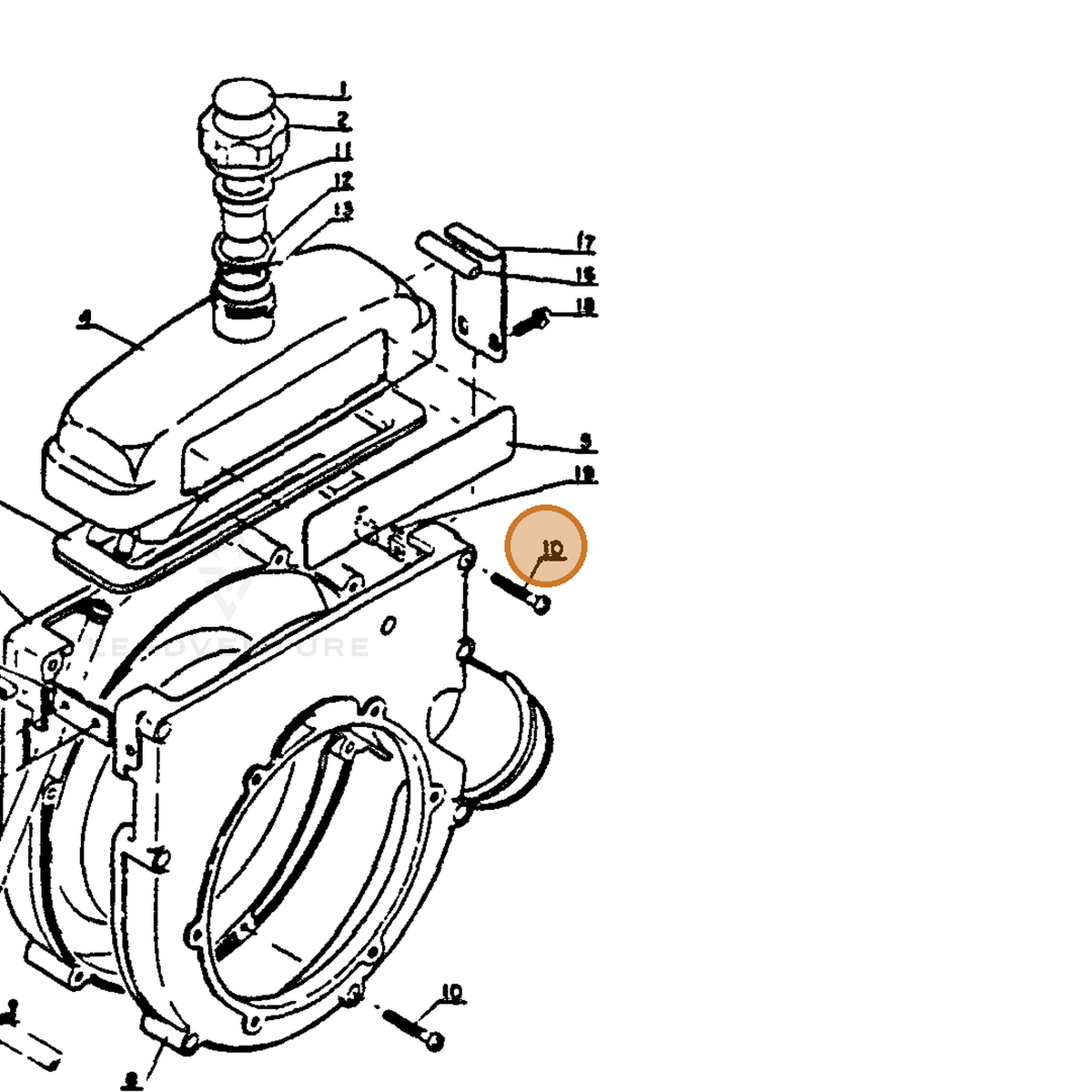 ECHO part 90024505035 — IPL diagram snippet (6x zoom, amber highlight)