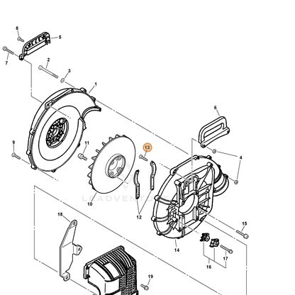 ECHO part 90024603012 — IPL diagram snippet (6x zoom, amber highlight)