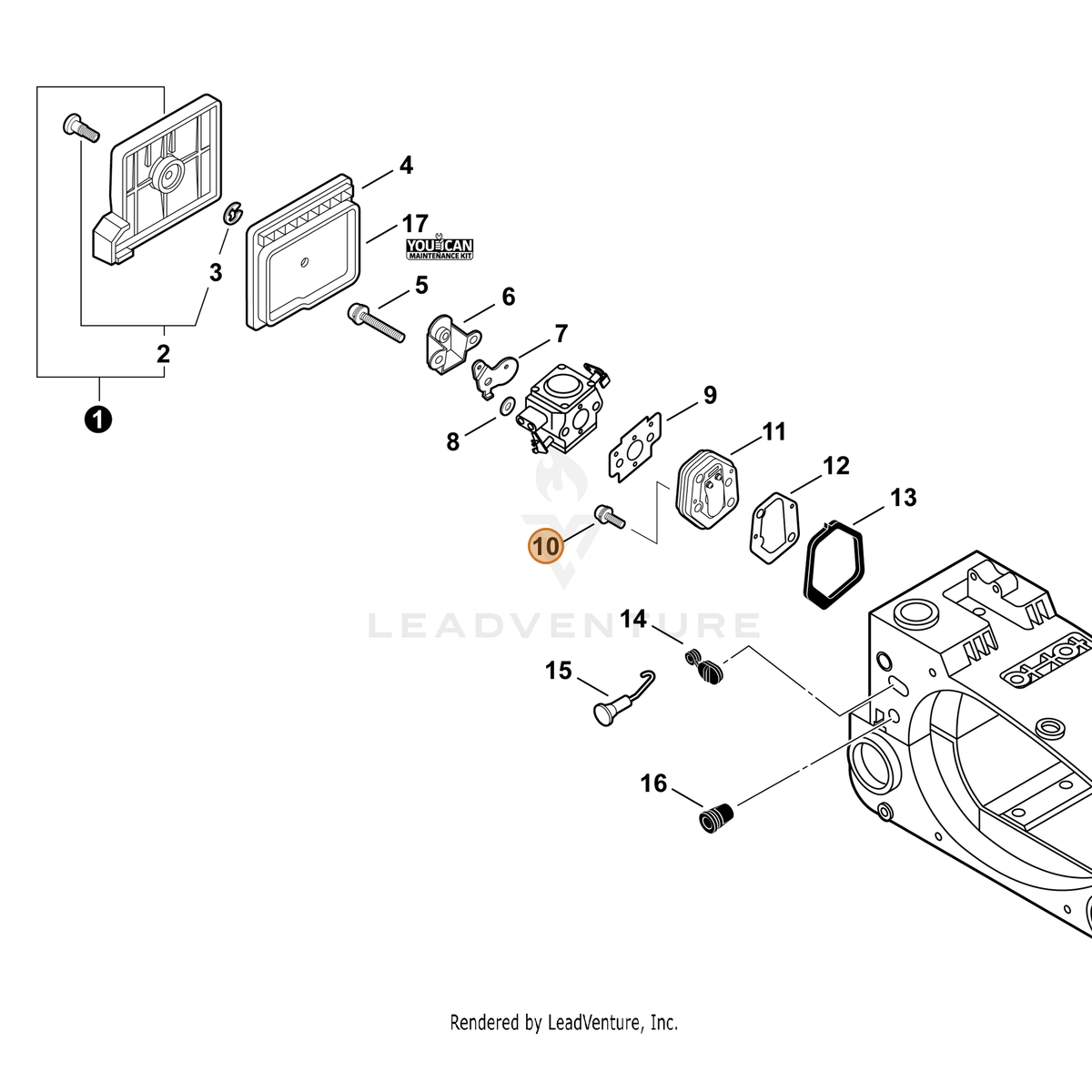 ECHO part 90025005018 — IPL diagram snippet (6x zoom, amber highlight)