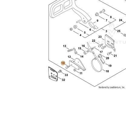 ECHO part 90025204012 — IPL diagram snippet (6x zoom, amber highlight)
